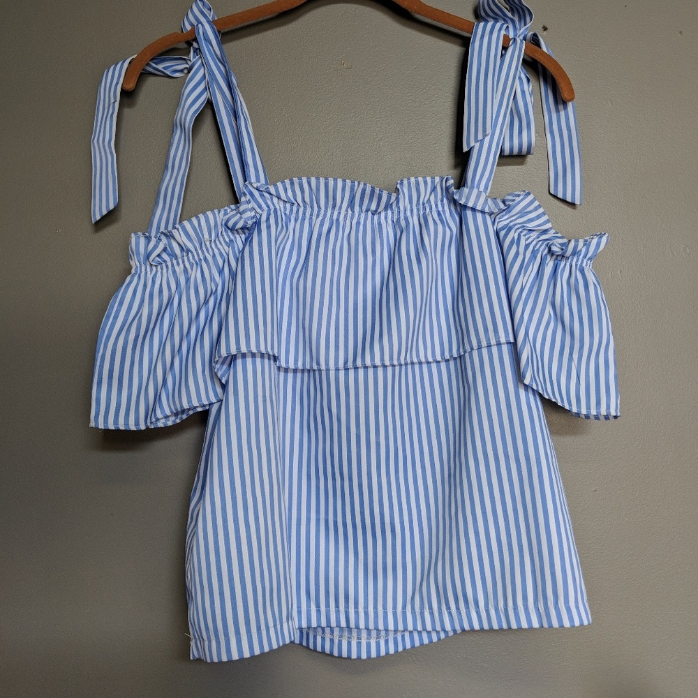 ASOS Small striped off shoulder top
